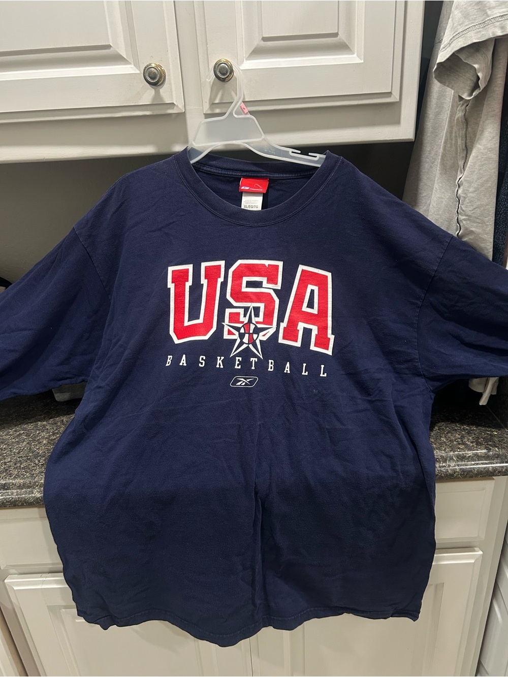 New Balance Navy and Red USA Basketball Tee